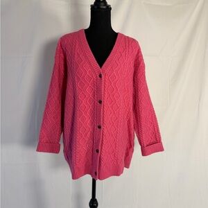 Talbots Cable Knit Cardigan, size XL Petite.